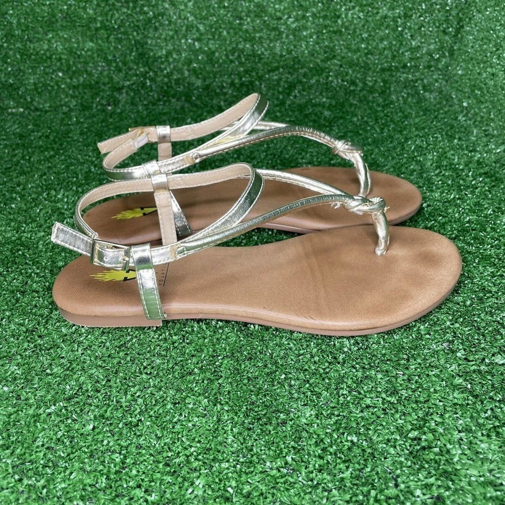Volatile Womens Sandals Size 8 Thong Slingback Metallic Silver Snake Skin Shoes
